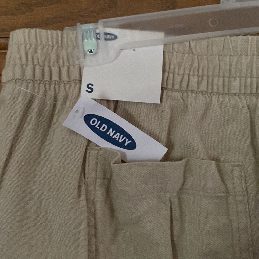 Khaki relaxed linen type pants